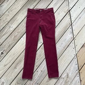 Pilcro And The Letterpress Women's Burgundy Serif Fit Corduroy Jeans Size 28